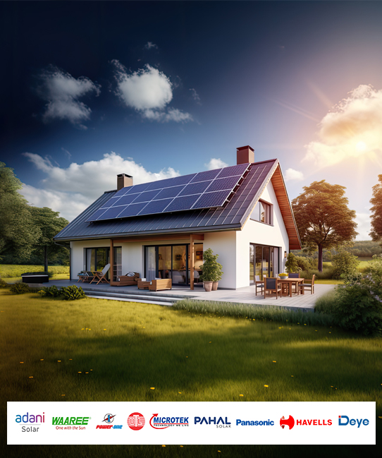 Solar panel installation on Kerala rooftops, Brightline Solar Expert Kerala solar solutions, WAAREE and Adani solar dealer Kerala
